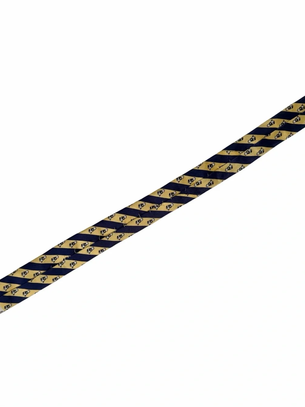 Hermès Navy Blue and Yellow Panda Bear Silk Twill Necktie